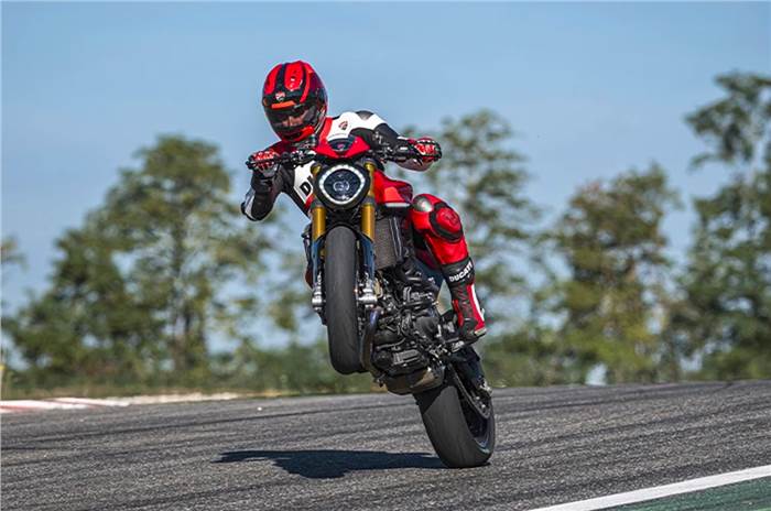 Ducati Monster SP action shot.